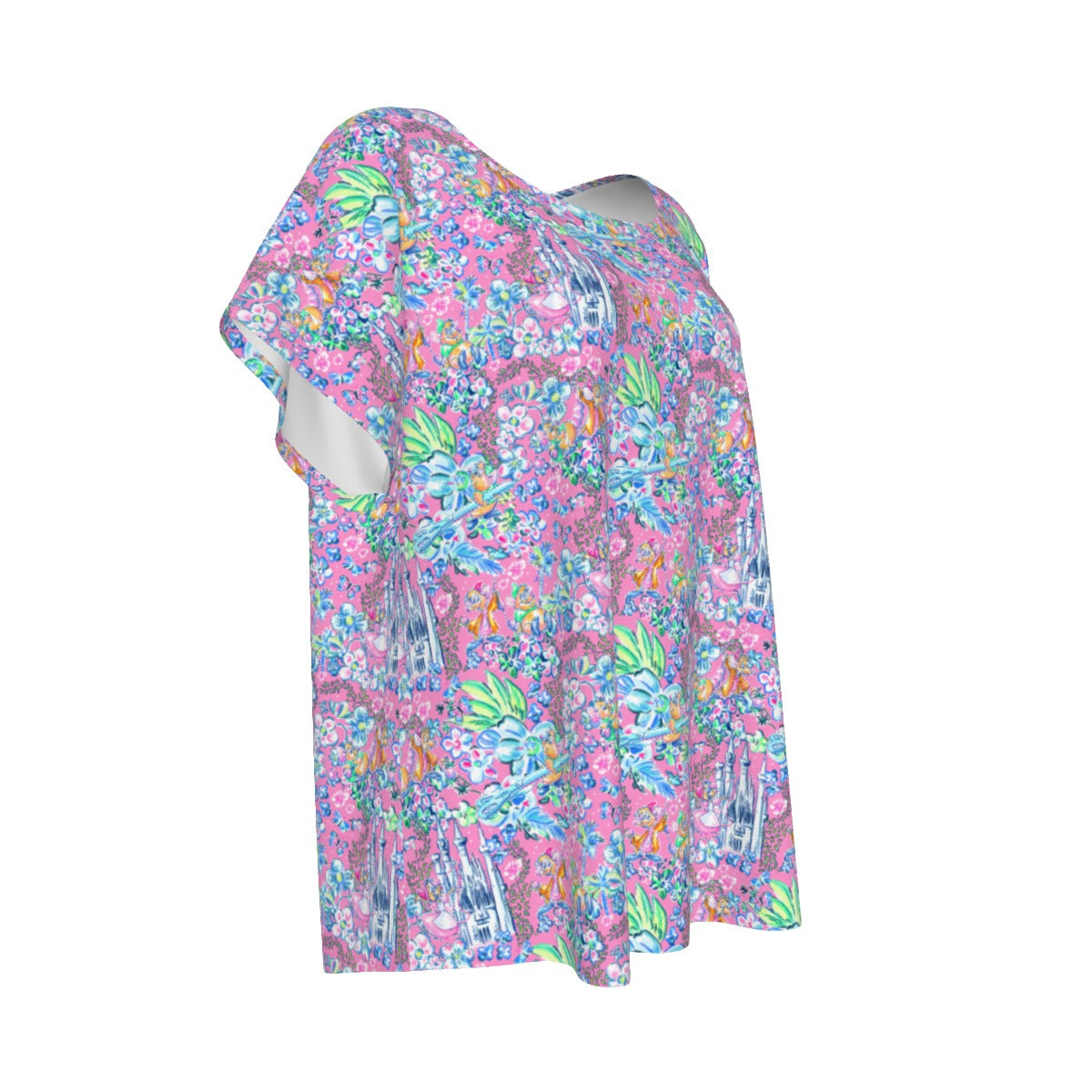 Bright Tropical Dreams - Enchanted Squeaky Helpers - Women’s Relaxed Fit Scoop Tee