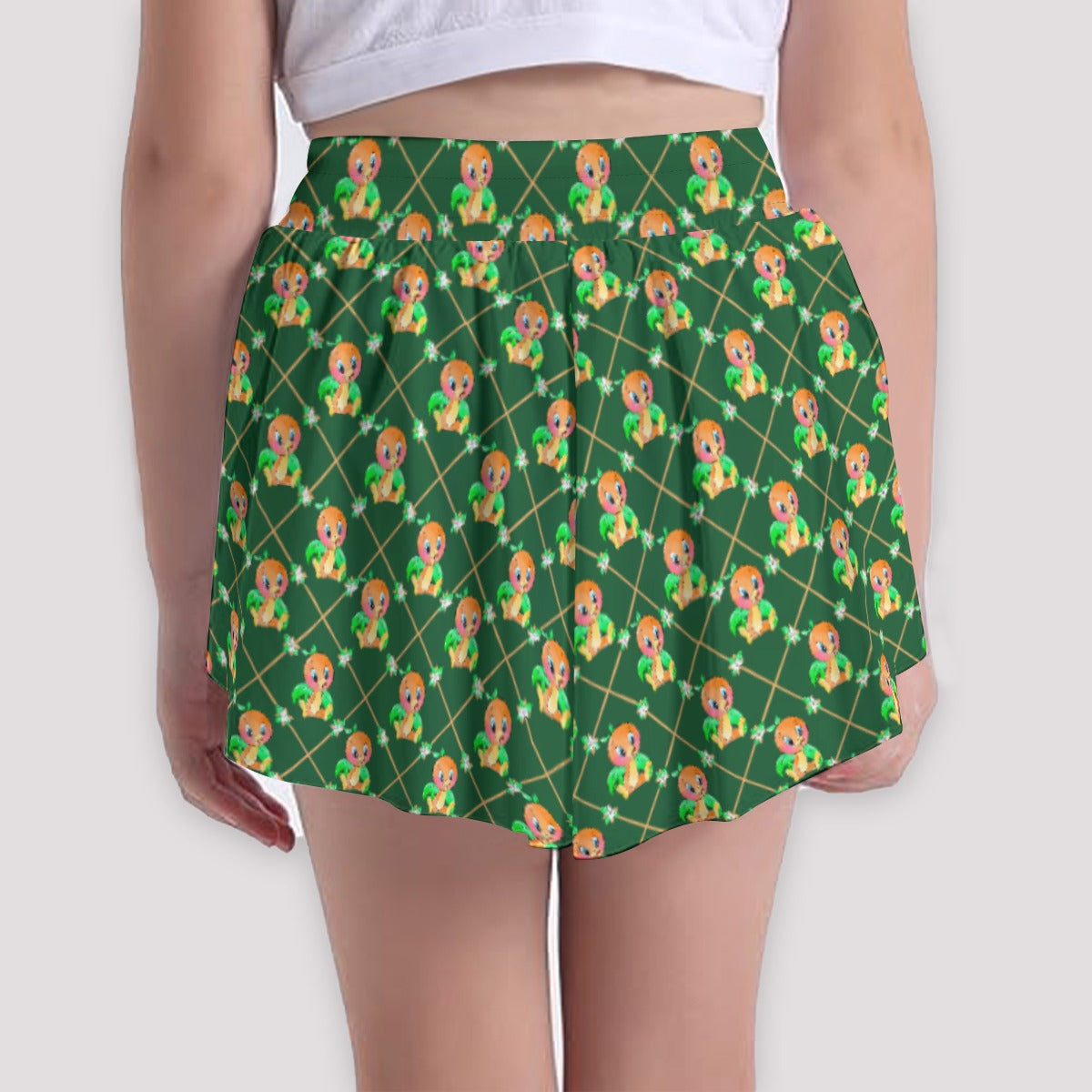 Geometric Citrus Delight - Girls’ Flowy Pocket Shorts