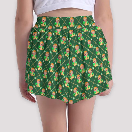 Geometric Citrus Delight - Girls’ Flowy Pocket Shorts