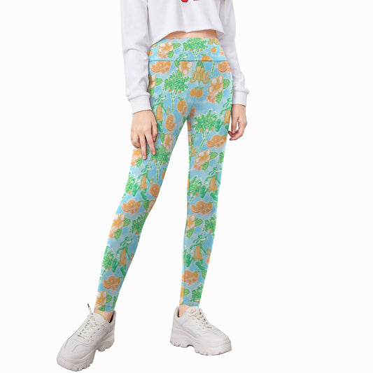Neon Tangerine Island Pals - Kid's Leggings