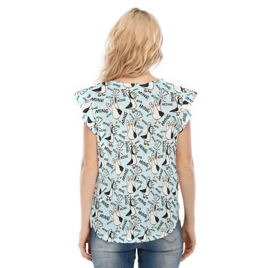 Mine Mine Mine Seagulls - Women’s Flutter Sleeve Top