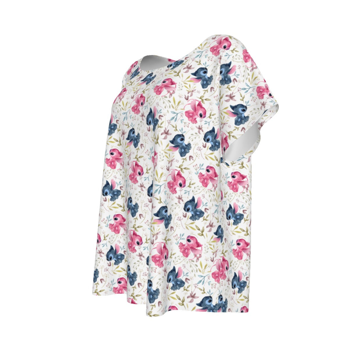 Blue Alien & Pink Friend Love - Women’s Relaxed Fit Scoop Tee