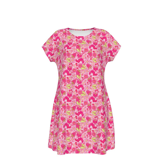 Fruitimals - Raspberry Foxes - Women's T-Shirt Dress