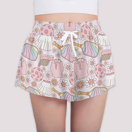 Rainbow Pickleball - Girls’ Flowy Pocket Shorts