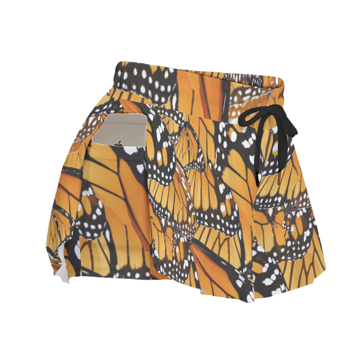 Animal Print - Monarch Butterfly - Women's Flowy Pocket Shorts