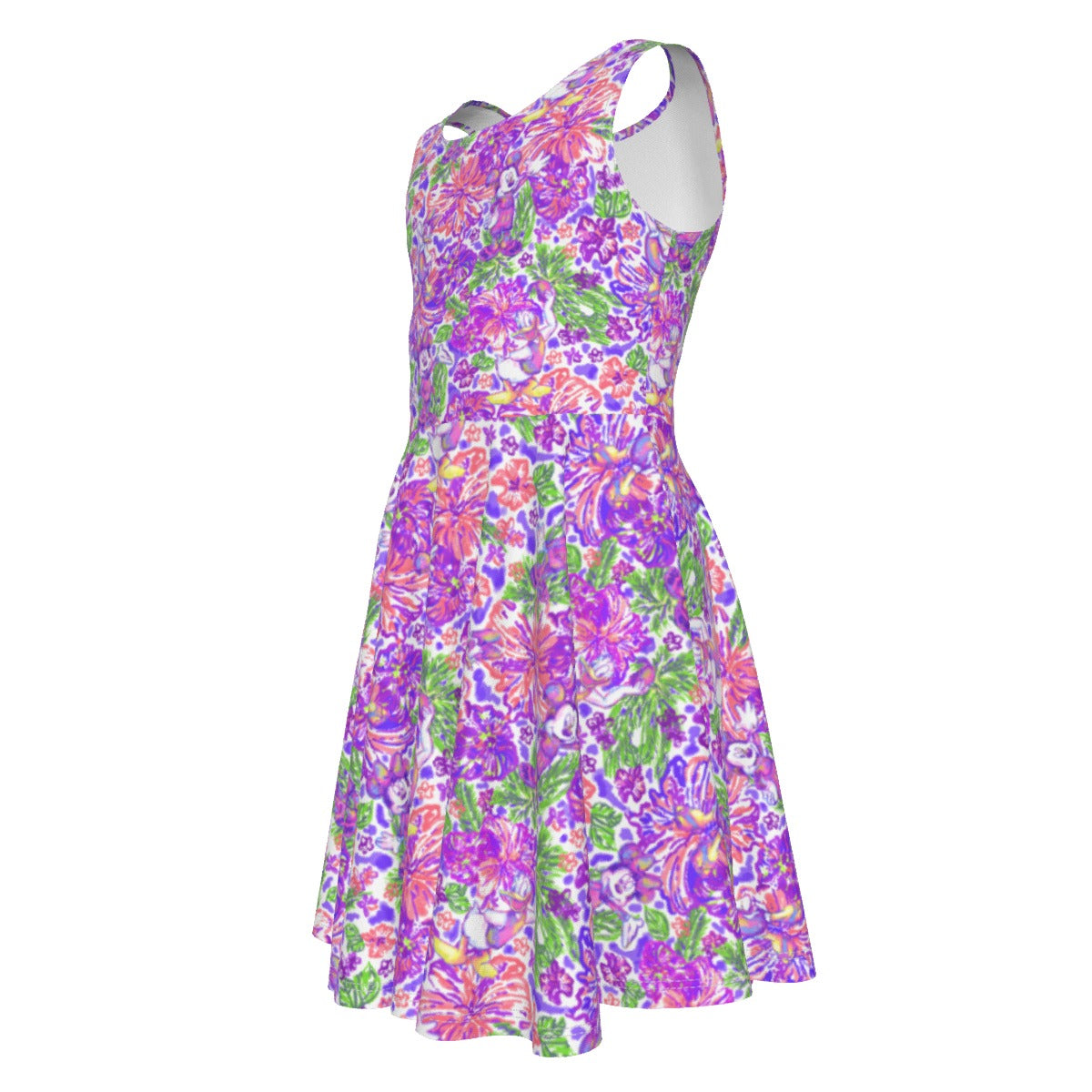 Tropical Splash Vibes - Iconic Crewends - Kid's Sleeveless Skater Dress