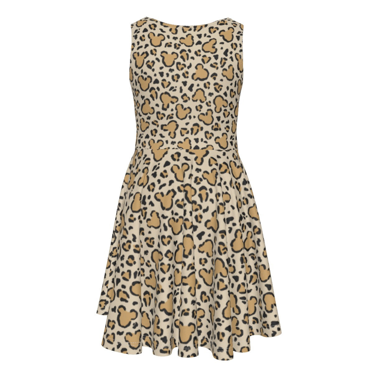 Mouse Ears Animal Print - Kid's Sleeveless Skater Dress