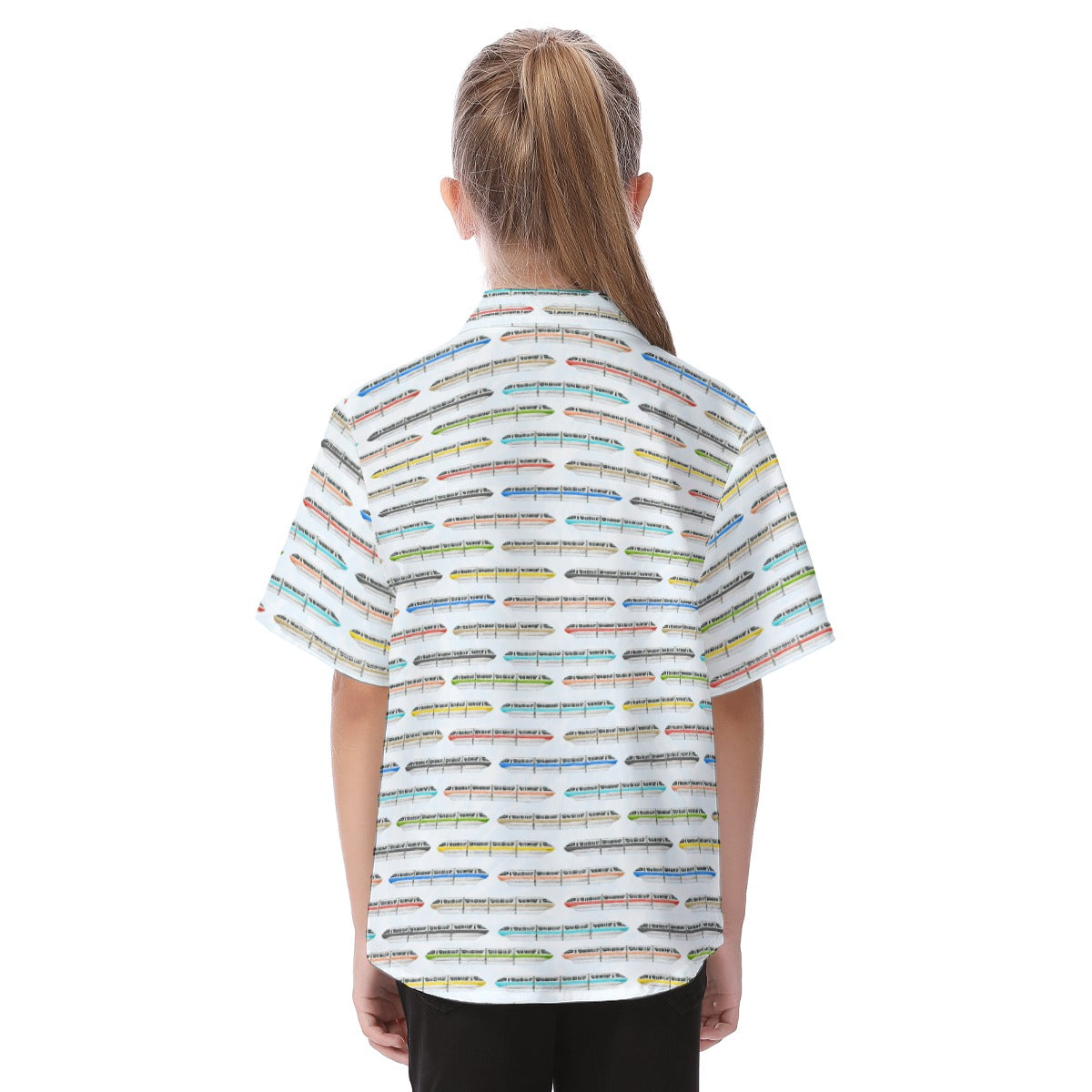 Monorail Rainbow Express - Kid's Hawaiian Button Up Shirt