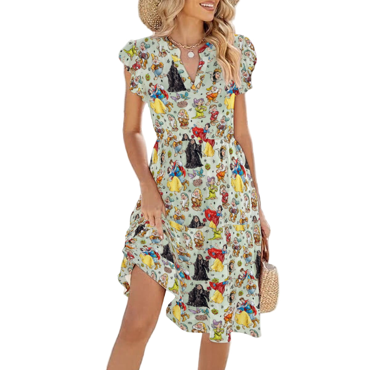 Fairest Crew Sketch - Women's Tiered Pocket Midi Dress