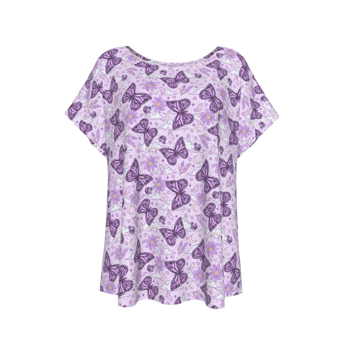 Lavender Butterflies - Women’s Relaxed Fit Scoop Tee