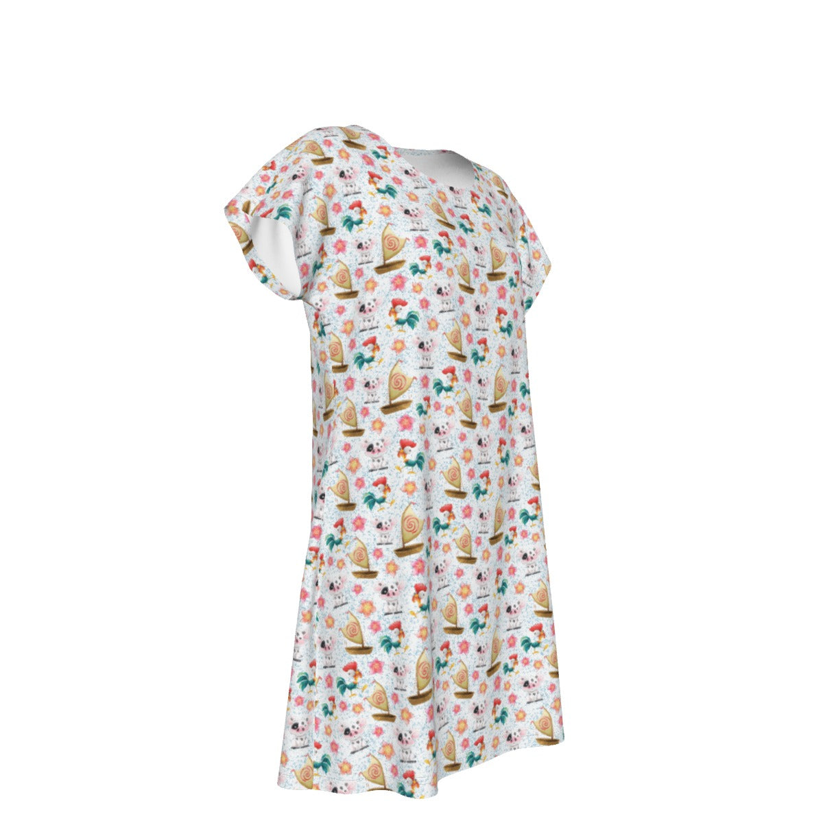 Island Pig & Rooster Duo - Women's T-Shirt Dress