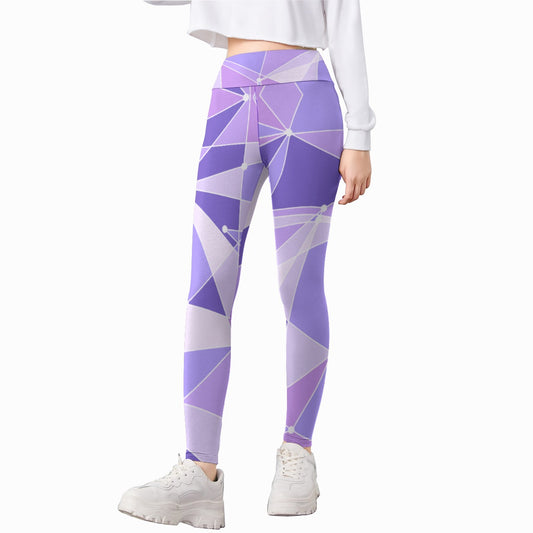 Geometric Purple Wall - Kid's Leggings