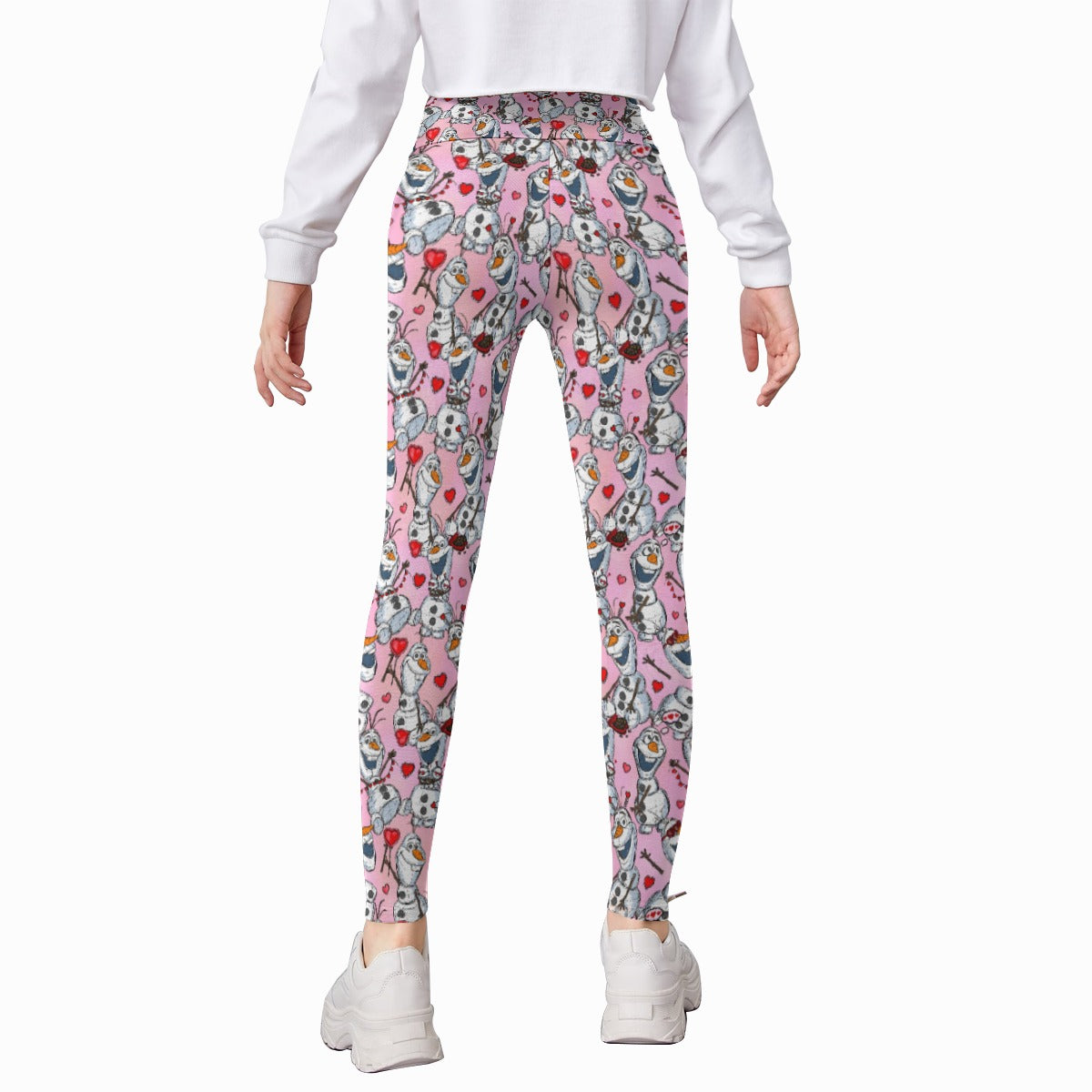 Sketched Snowman Valentine’s Day - Kid's Leggings