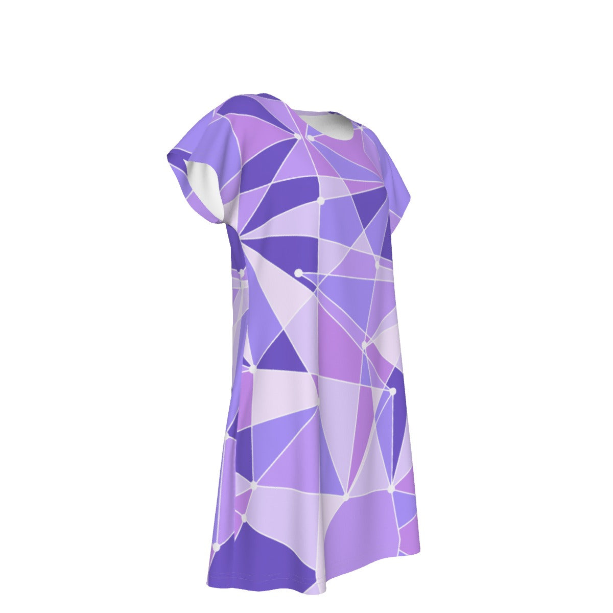 Geometric Purple Wall - Women's T-Shirt Dress