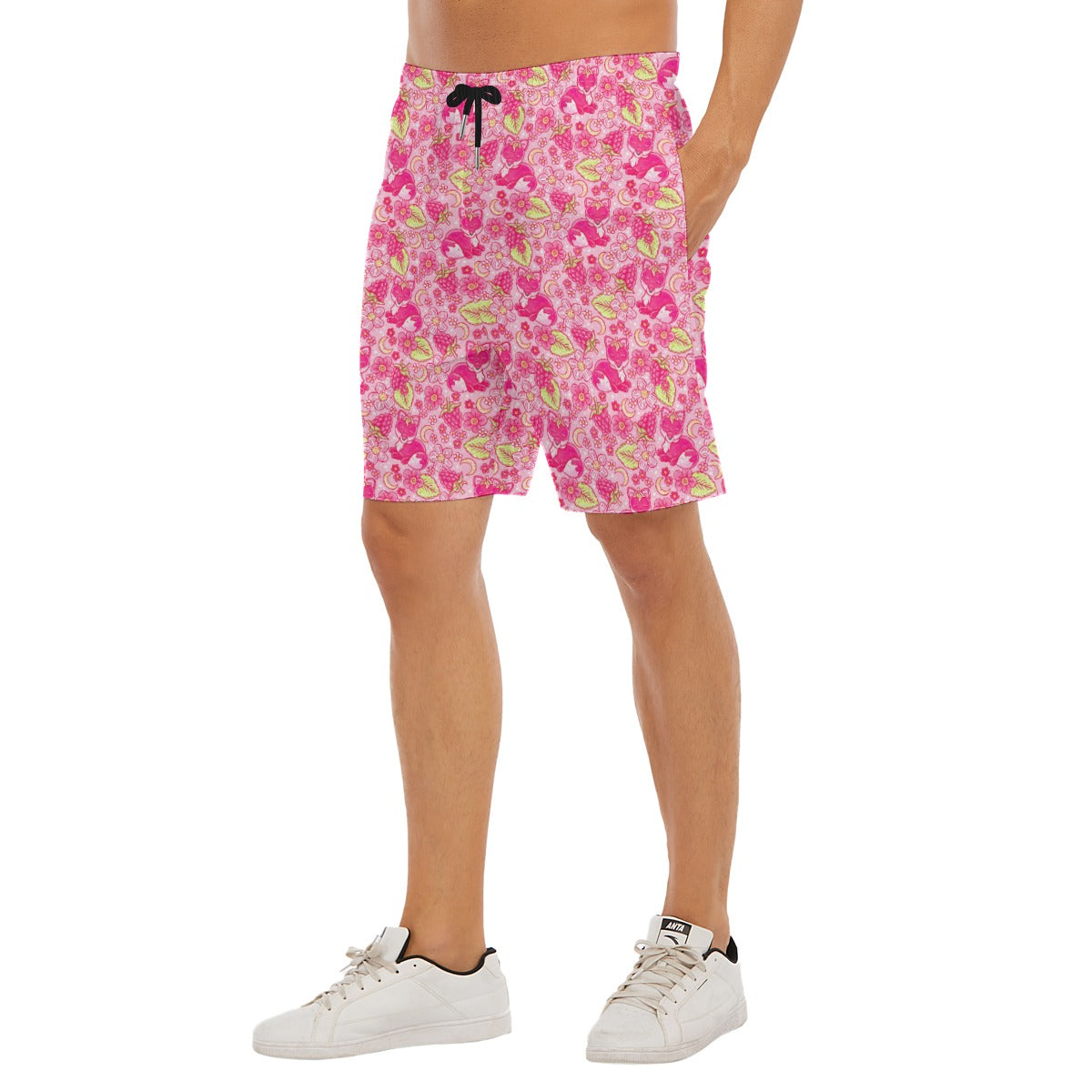 Fruitimals - Raspberry Foxes - Men’s Pocket Beach Shorts