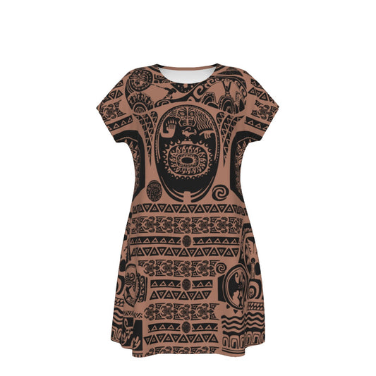 Polynesian Tattoo Motifs - Women's T-Shirt Dress