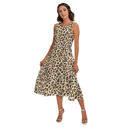 Animal Print - Cheetah - Women’s Diagonal Pocket Midi Dress