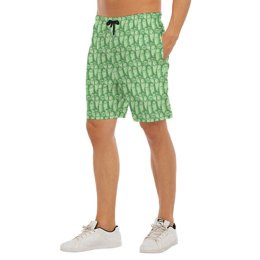 Kawaii Pickle Party - Men’s Pocket Beach Shorts