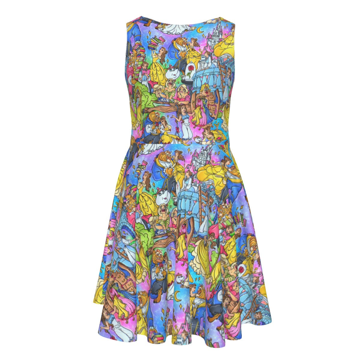 Enchanted Tale Storybook Scenes - Kid's Sleeveless Skater Dress