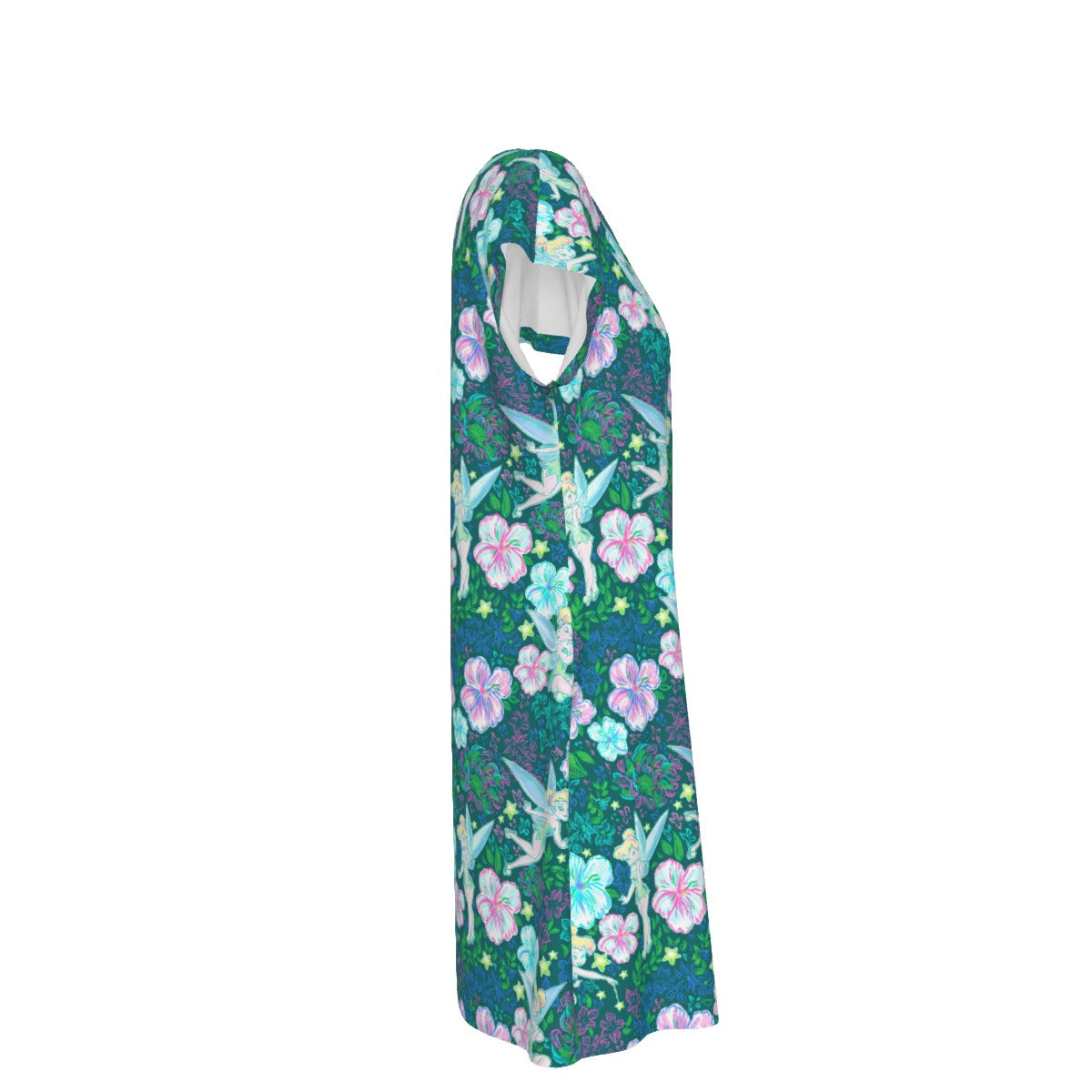 Pixie in Neon Blooms - Women's T-Shirt Dress