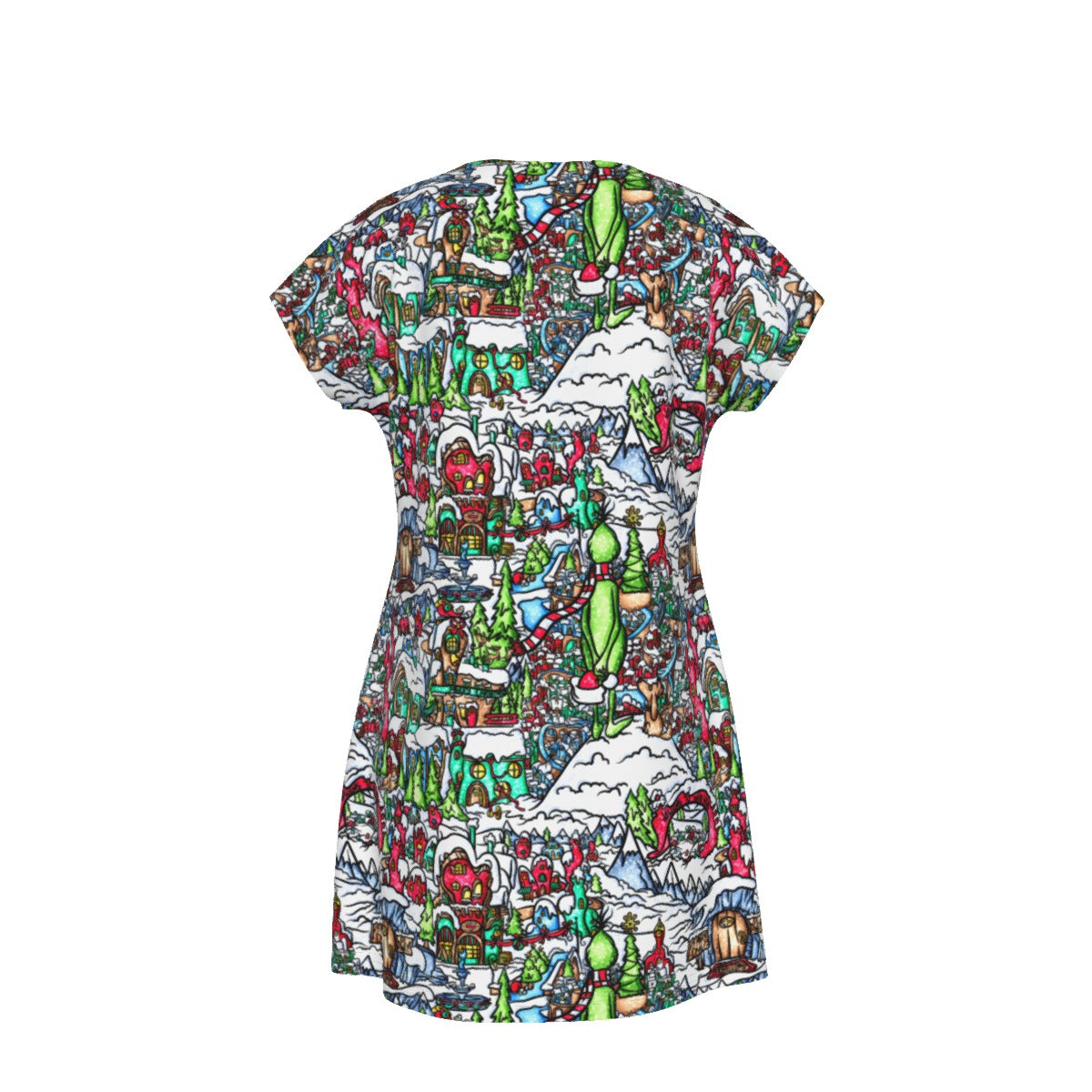 Whimsical Village Winter Wonderland - Women's T-Shirt Dress