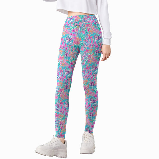 Tropical Bloom Fiesta - Playful Duo - Kid's Leggings