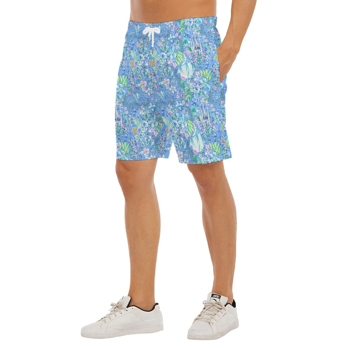 Bright Tropical Princess - Royal Beach Day - Men’s Pocket Beach Shorts