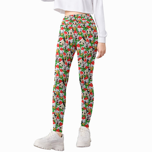 Mouse Friends in Santa Hats - Kid's Leggings