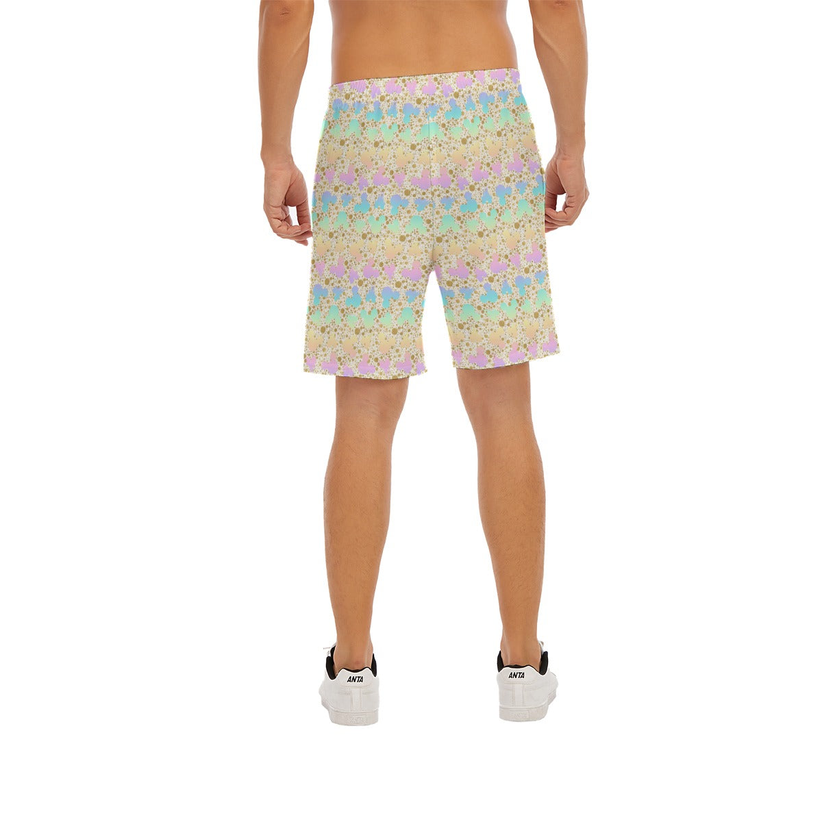 Gold Dot Rainbow Mouse Ears Castle - Men’s Pocket Beach Shorts