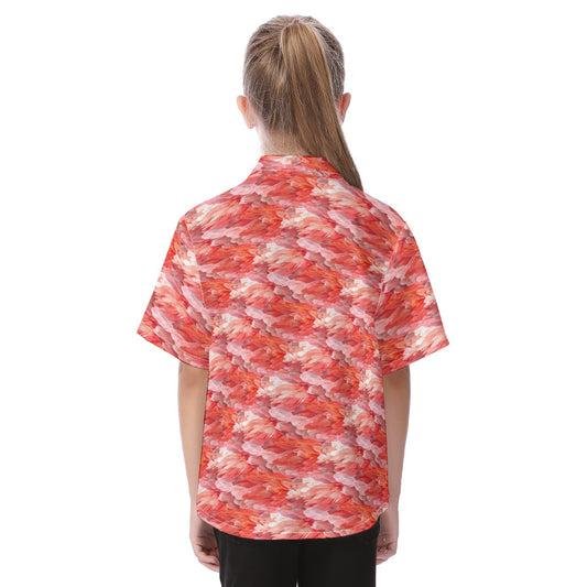 Animal Print - Flamingo - Kid's Hawaiian Button Up Shirt