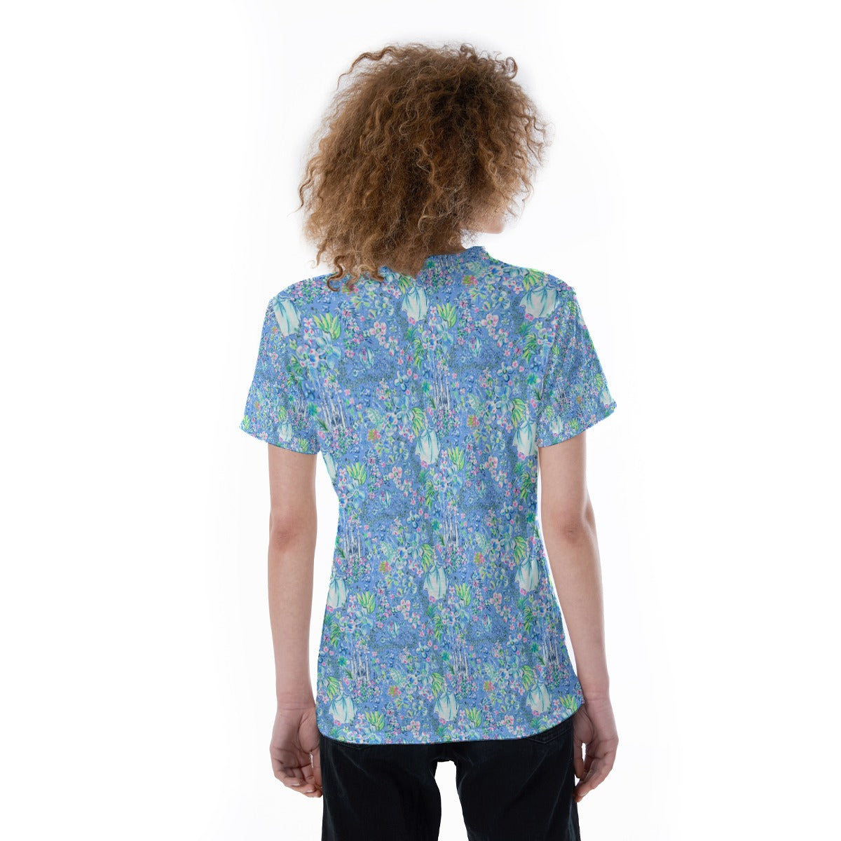 Bright Tropical Princess - Royal Beach Day - Women's Short Sleeve V-Neck T-Shirt