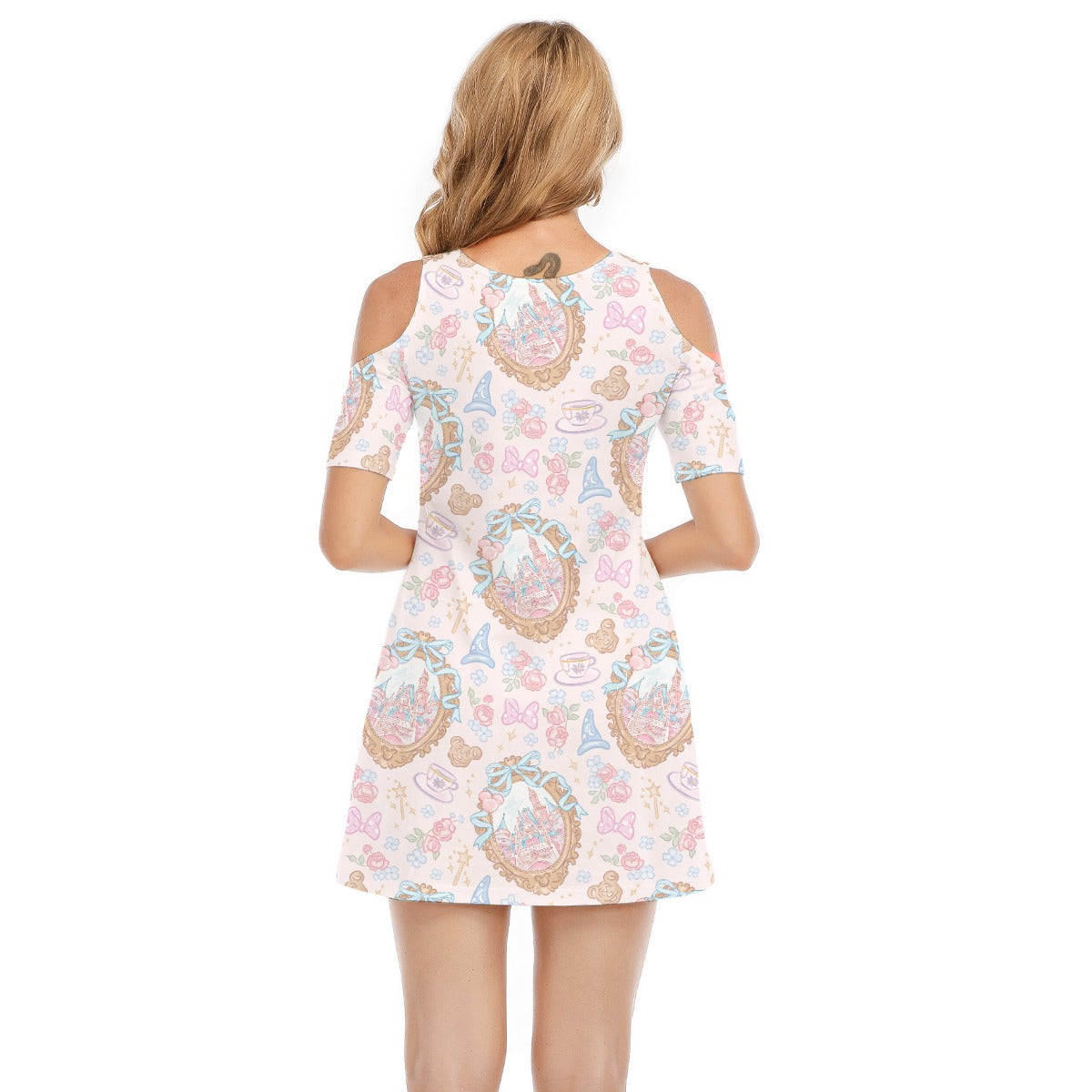 Coquette Park Daydream - Women's Cold Shoulder Cotton Dress
