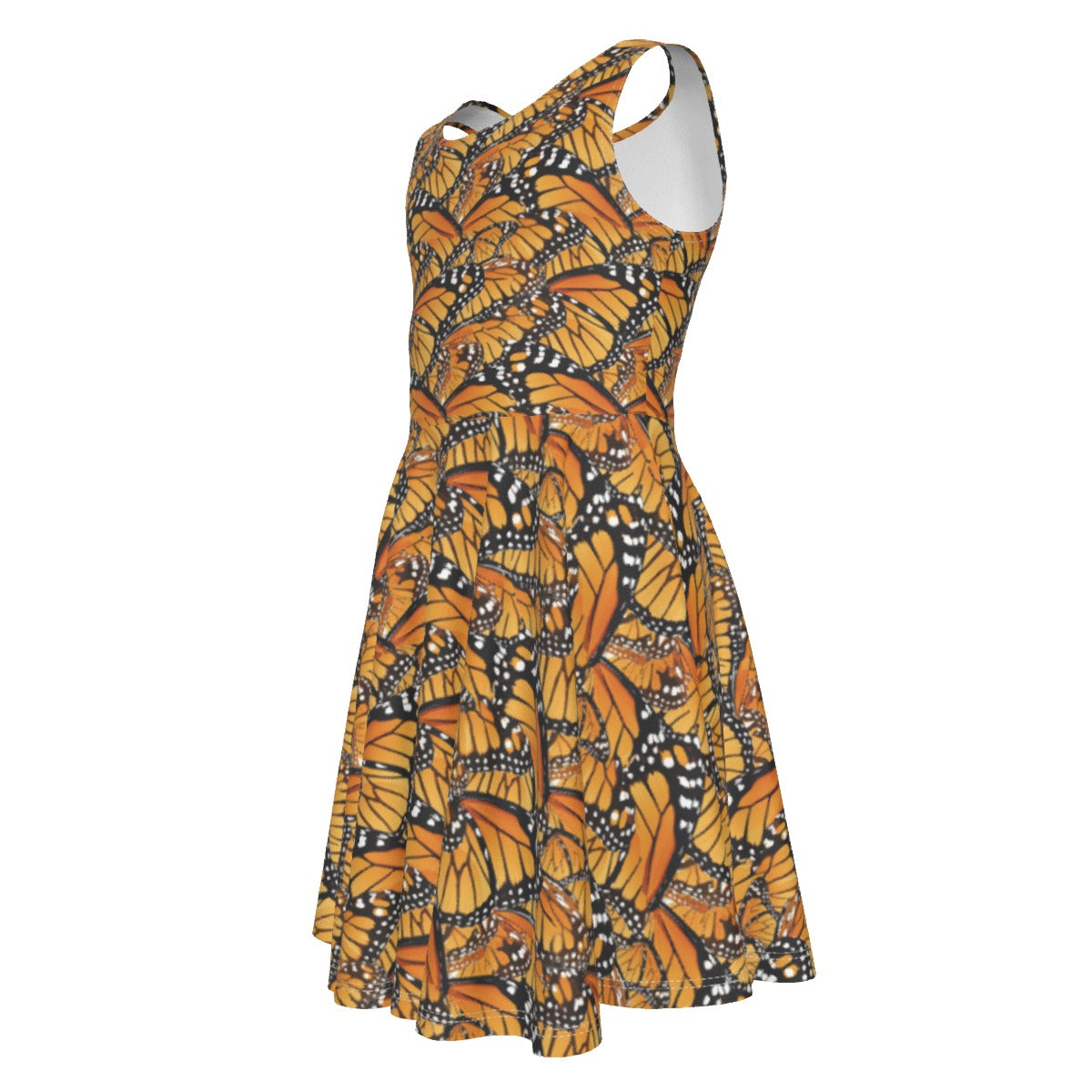 Animal Print - Monarch Butterfly - Kid's Sleeveless Skater Dress