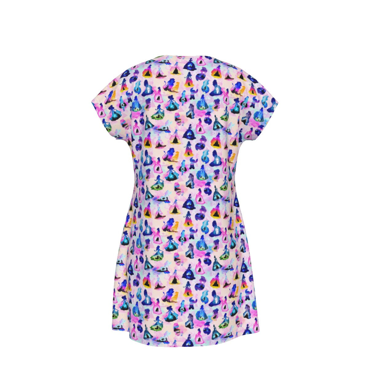 Princess And Classic Animation Silhouettes - Women's T-Shirt Dress