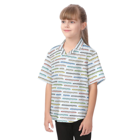 Monorail Rainbow Express - Kid's Hawaiian Button Up Shirt