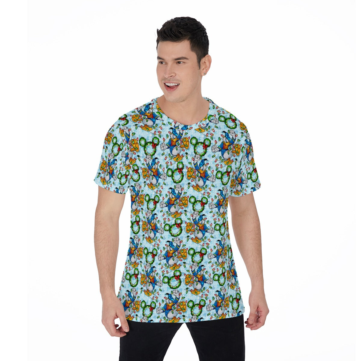 Duck’s Holiday Lights Tangle - Men's Short Sleeve T-Shirt