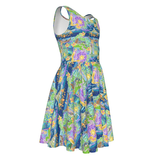 Lantern Festival Glow - Kid's Sleeveless Skater Dress