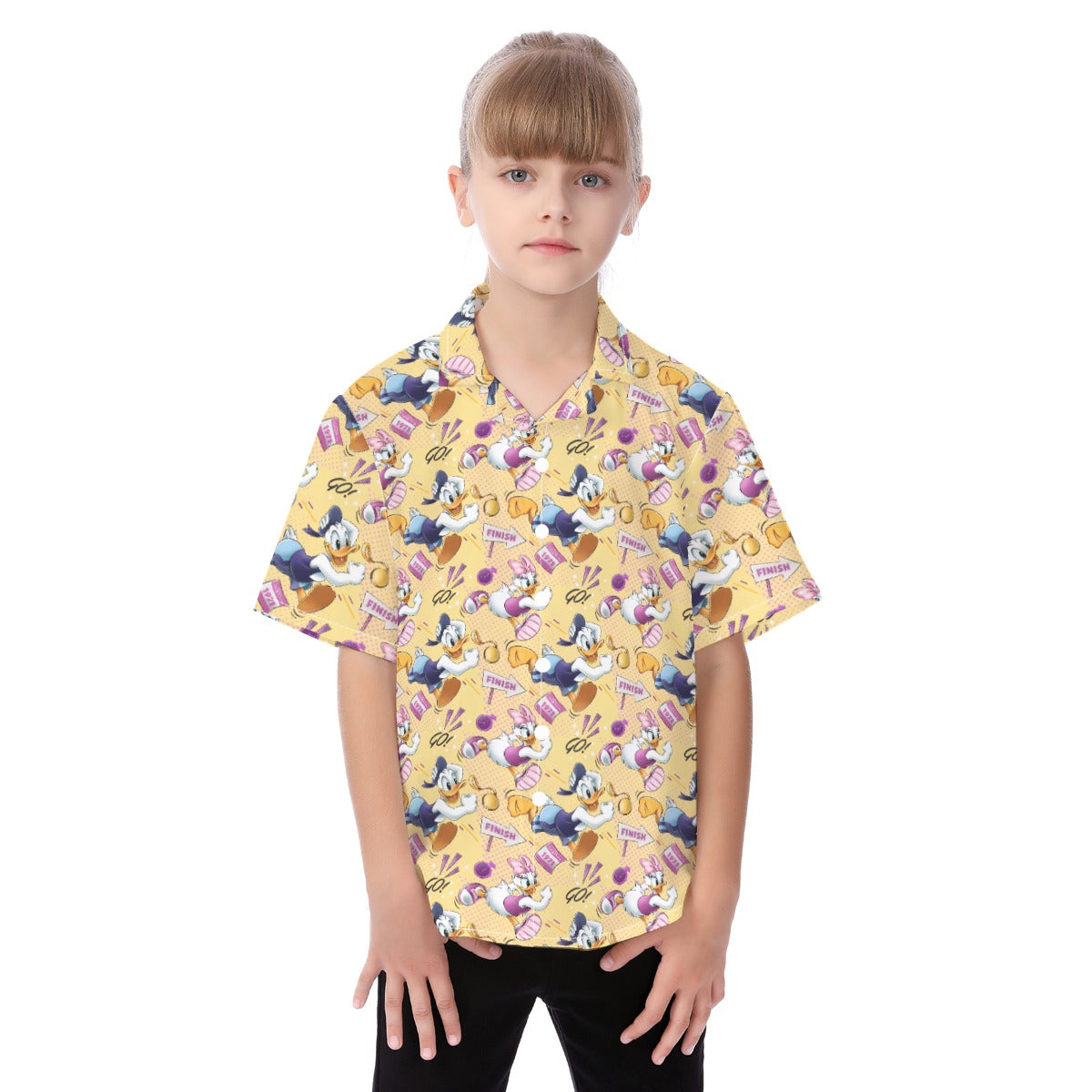 Feisty Marathon Match-Up - Kid's Hawaiian Button Up Shirt