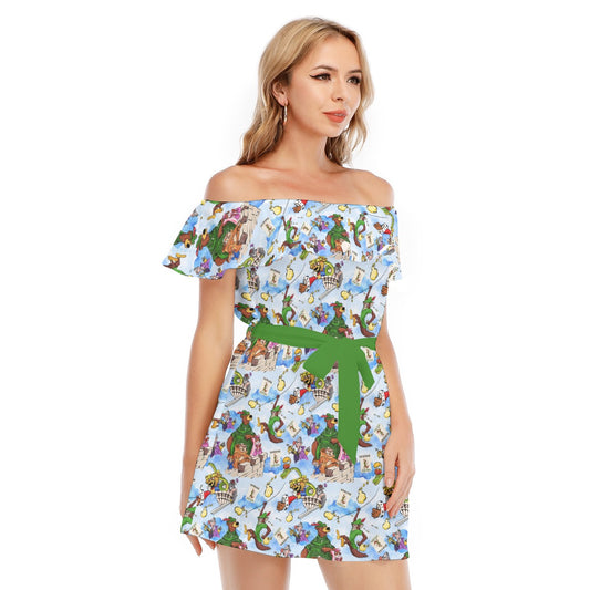 Robin Hood Adventure - Women's Off-shoulder Ruffle Dress
