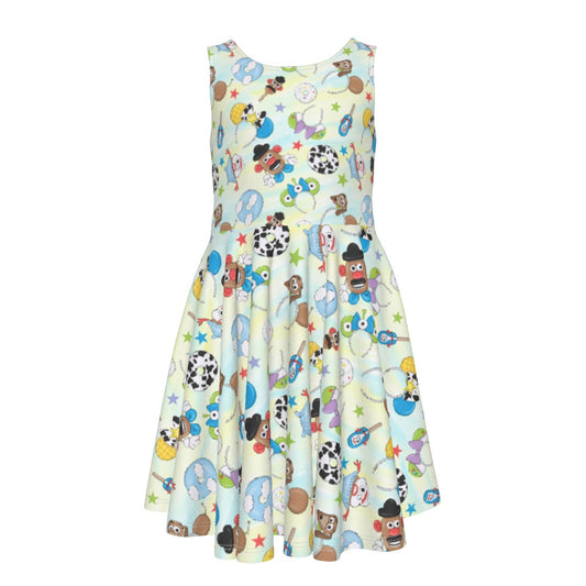 Playful Toy Style Icons- Kid's Sleeveless Skater Dress