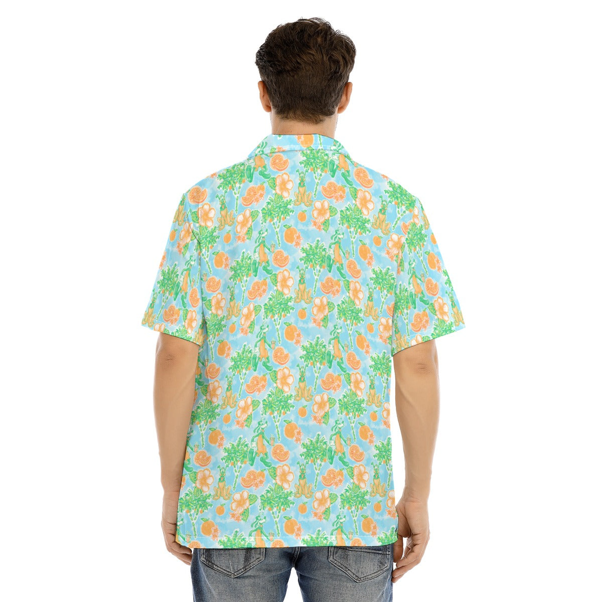 Neon Tangerine Island Palsluto - Men's Hawaiian Button Up Shirt