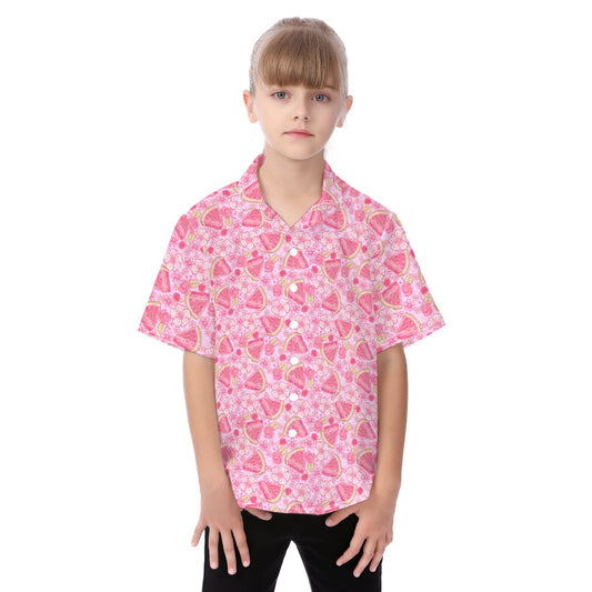Summer Fruits - Watermelon - Kid's Hawaiian Button Up Shirt