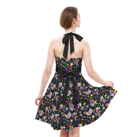 Happy Birthday Celebration - Women's Halter Vintage Pocket Dress