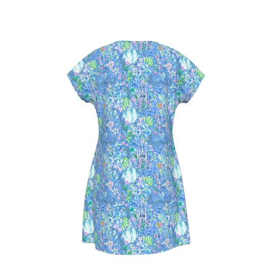 Bright Tropical Princess - Royal Beach Day - Women's T-Shirt Dress