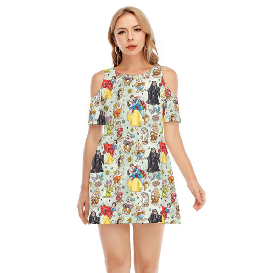 Fairest Crew Sketch - Women's Cold Shoulder Cotton Dress