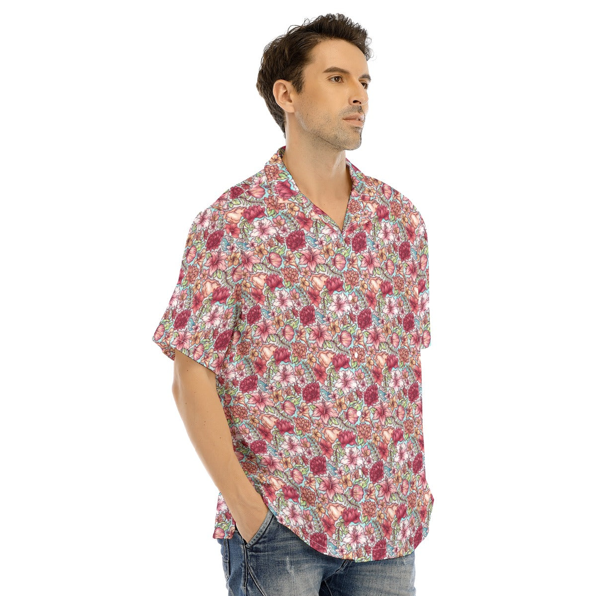 Fairytale Florals – Island Princess - Men's Hawaiian Button Up Shirt