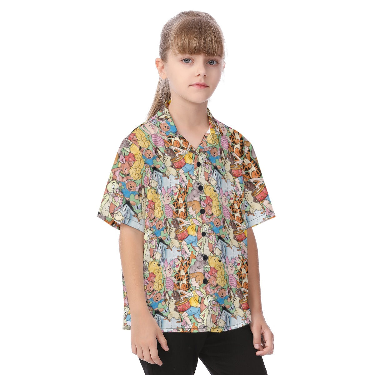 Sketched Hundred Acre Crew - Kid's Hawaiian Button Up Shirt