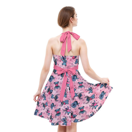 Valentine’s Mischief - Women's Halter Vintage Pocket Dress