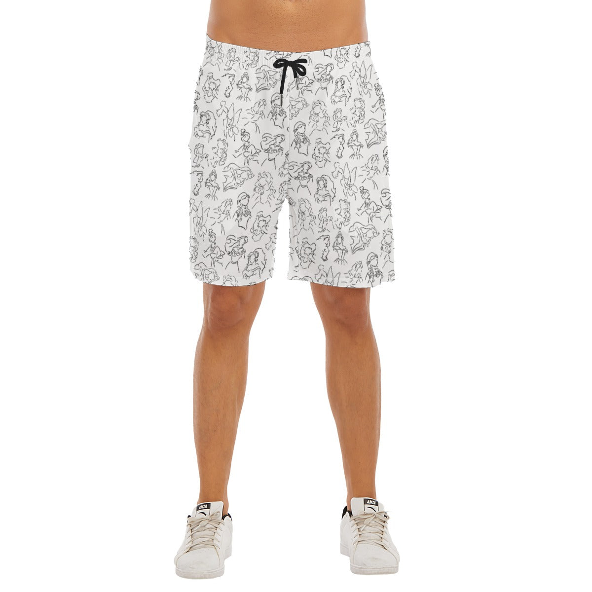 Monochrome Royal Silhouettes - Men’s Pocket Beach Shorts