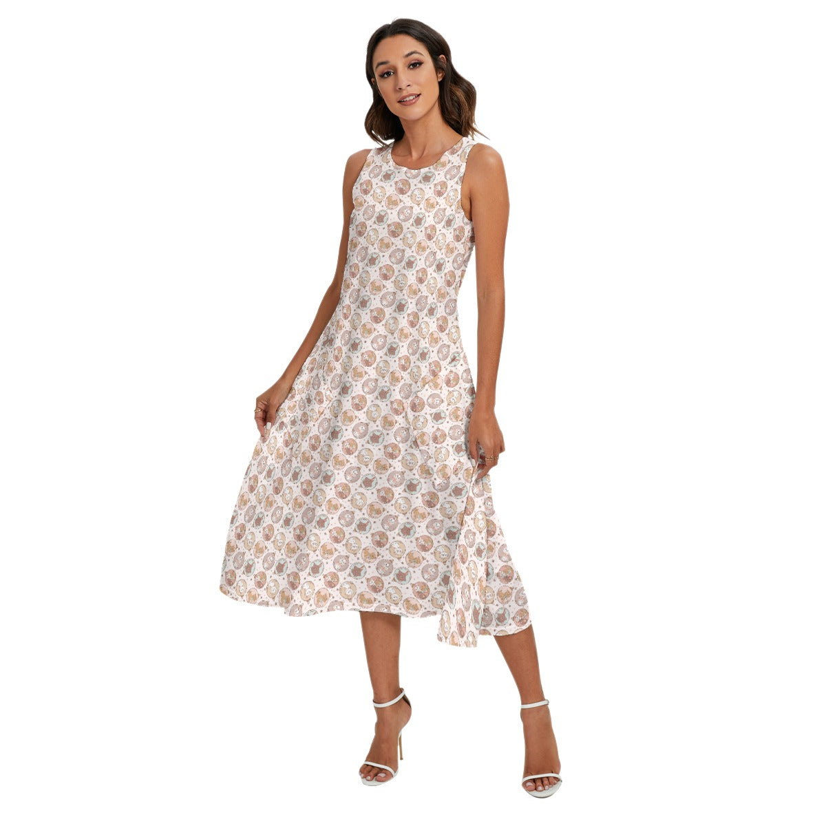 Festive Feline Baublescats - Women’s Diagonal Pocket Midi Dress